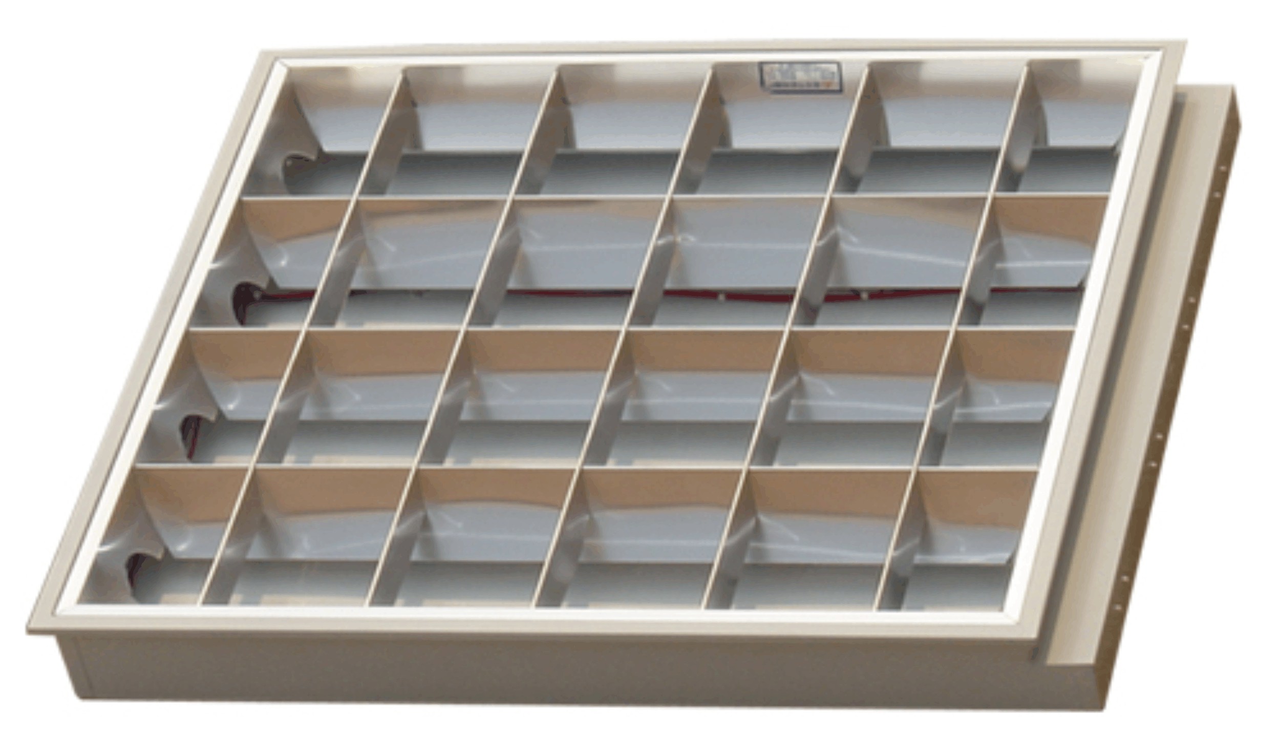 Umbau alter Rasterleuchten mit Leuchtstoffröhren, in moderne LED Beleuchtung Converting old grill fixtures to modern LED technology. 